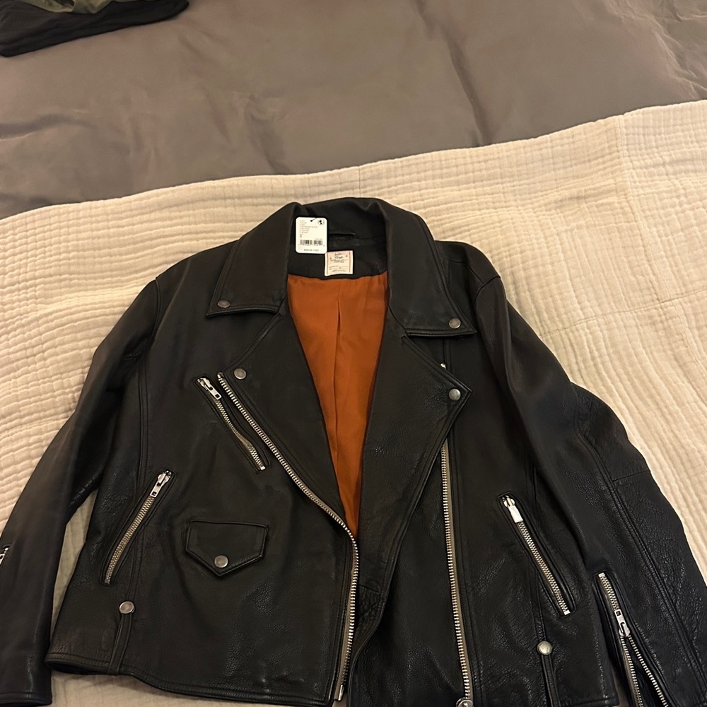 We the Free Black Leather Jacket
